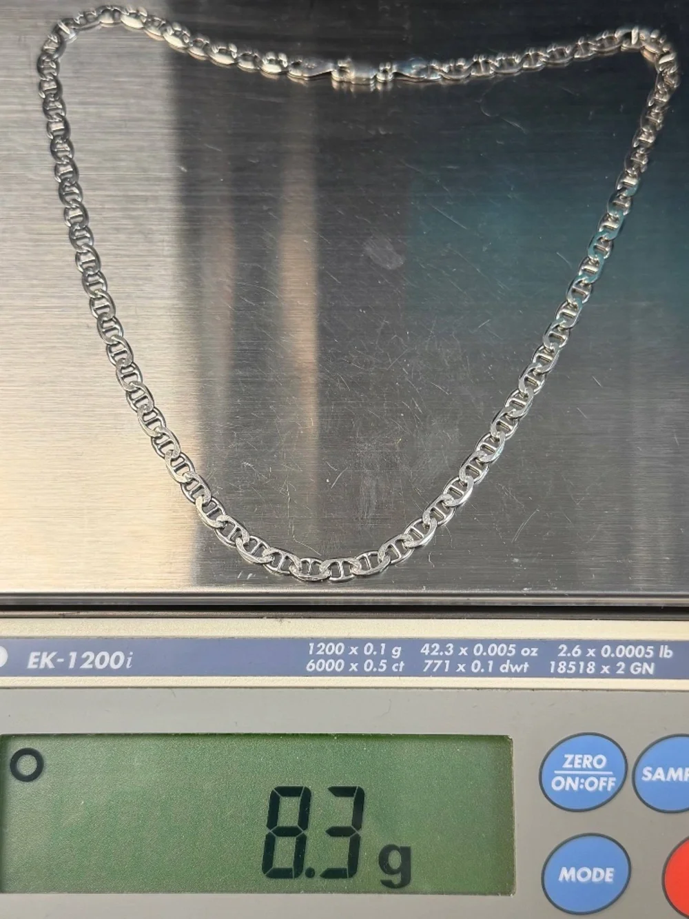 Italy 925 Sterling Silver Mariner Link Chain Unisex Necklace 16” 5mm